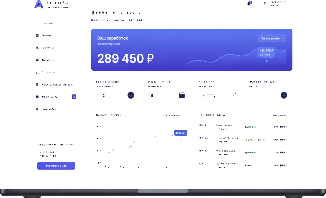 Десктопная версия партнёрского кабинета АвтоЗайм